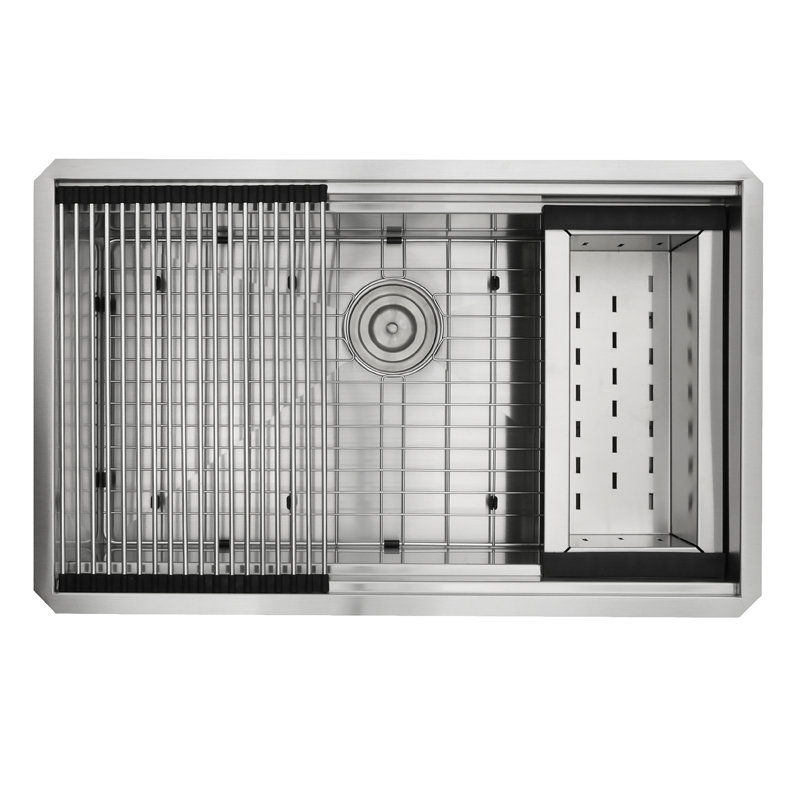 Island 32'' L Stainless Steel Single Basin Kitchen Sink
