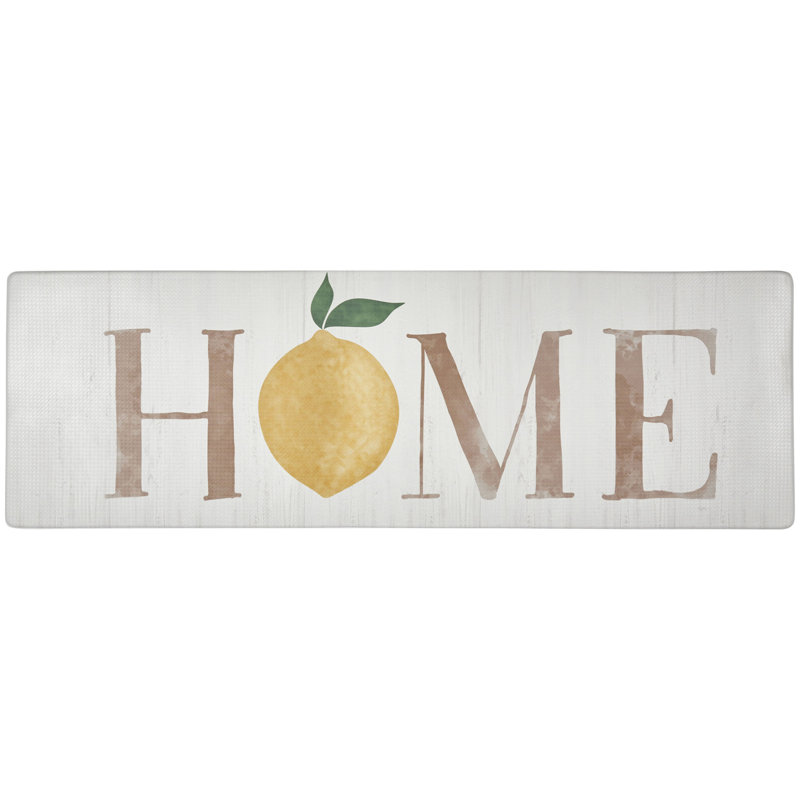 Lemon Water Resistant Anti-Fatigue Non-Skid Kitchen Mat, Runner 1'5.5" x 4'7"