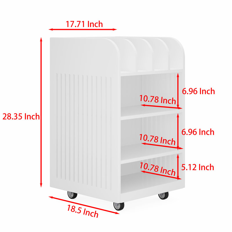 4-Tier Kitchen Island Cart With Advanced Functionality, White