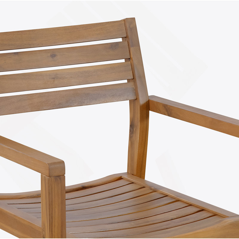 5-Piece Outdoor Dining Set With 4 Wood Chairs, Natural