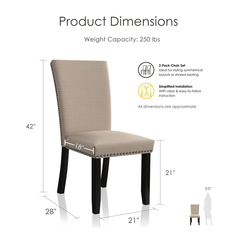 Chaise d'appoint Perrinton, Noir / Beige