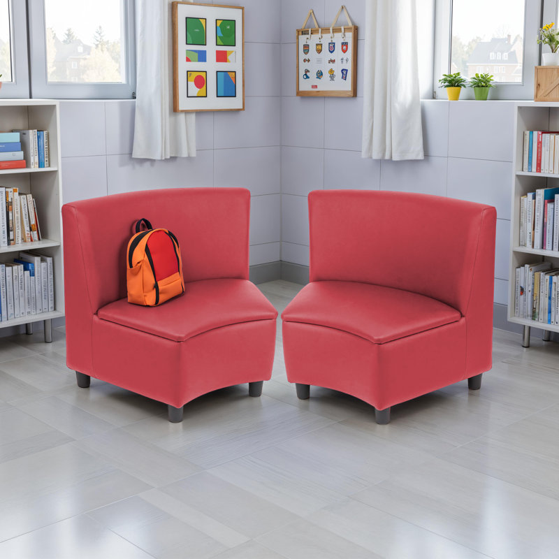 Kid Comfort Collective Modular Wedge Chairs, 2-Pack - Red, Red