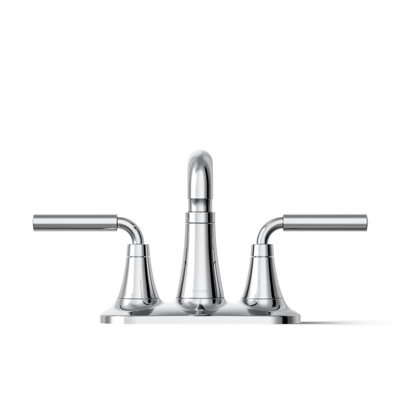 Tone Two-Handle Centerset Bathroom Sink Faucet with Clicker Drain, 0.5 GPM