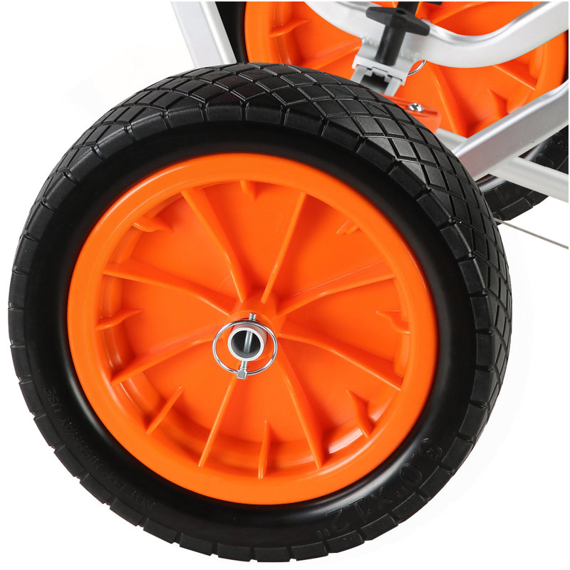 Chariot de kayak robuste, capacité de charge de 450 lb, chariot de canot amovible avec pneus pleins de 12 po, largeur réglable et pied de support antidérapant