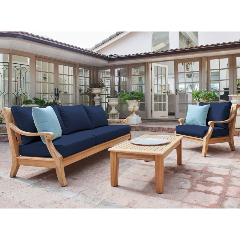 Sonoma Teak Club Chair With Cushion In Antique Beige, Natural Sanded, Canvas Regatta Sunbrella® Canvas