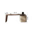 Bureau d'écriture rectangulaire en cuir kaki, 3 tiroirs-1211882385
