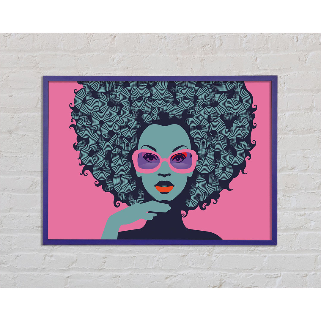 Brille Big Hair Woman - Einzelner Bilderrahmen Kunstdrucke