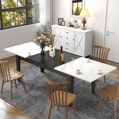 Dining Table , 106.3 In  Large Extendable Kitchen Table