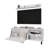 Crisp White Tv Stand With Filling And Open Storage For Essentials, 1-Door Design Compactness, Arms Smooth Height Regulation, Particle Board Construction, 68 Lb Weight Easy Reach, Effortless