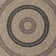 Round Boho Jute-Look Beige Black Area Rug