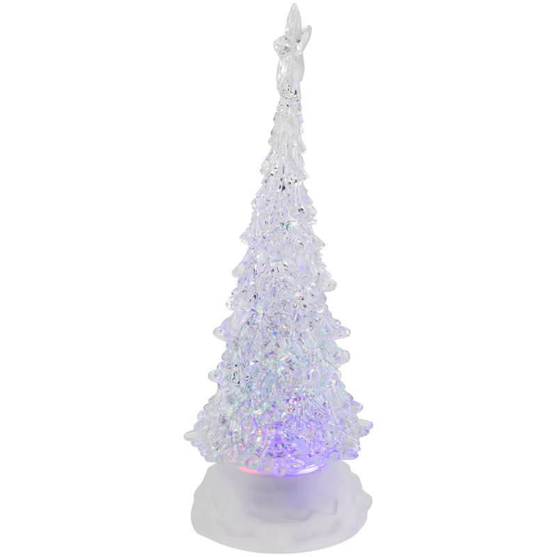 LED Lighted Acrylic Christmas Tree Decoration 10.5" Multicolor Lights