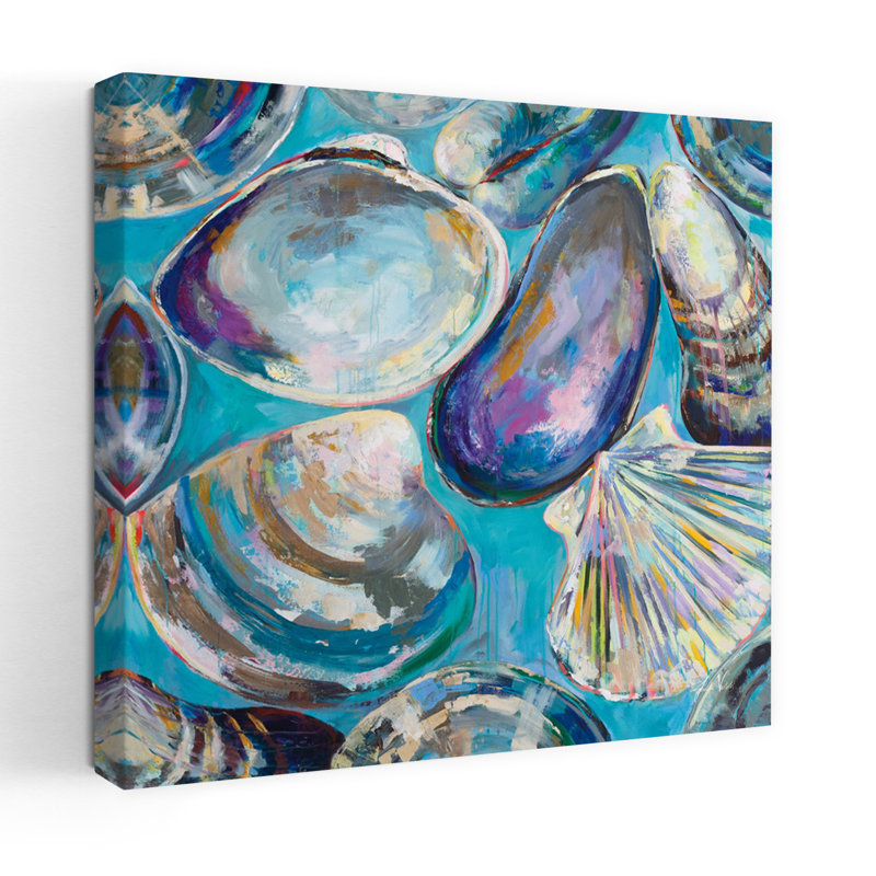 Découverte d'eau salée côtière avec art turquoise, H 48 po x l 48 po