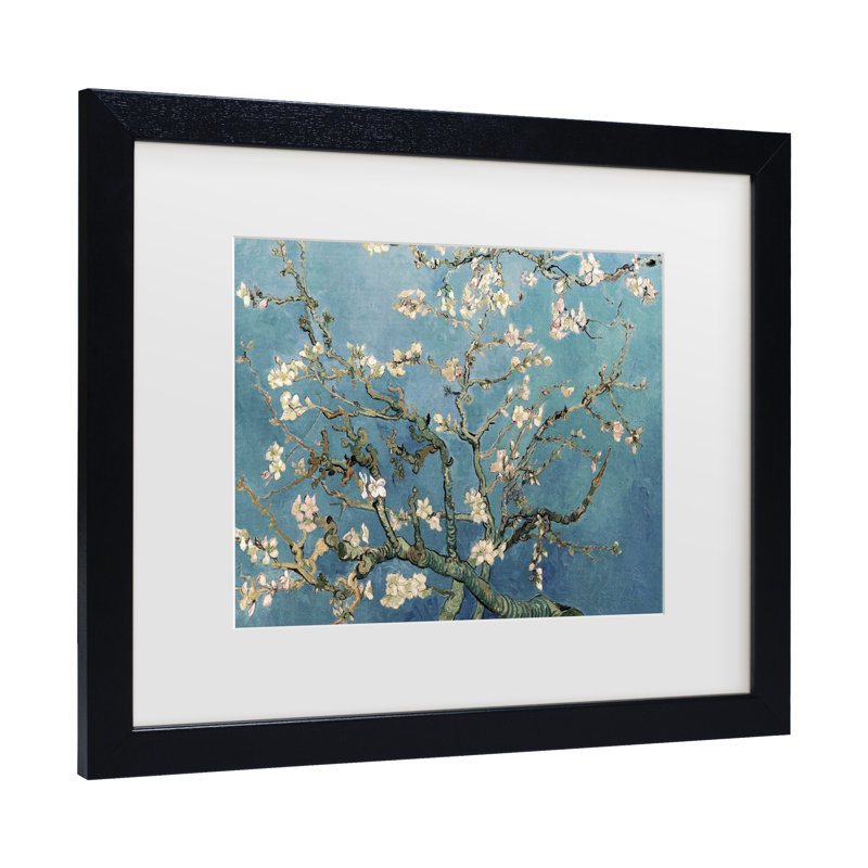 «Almond Blossoms» par Vincent Van Gogh, H 18 po x l 22 po x P 0,75 po, Noir