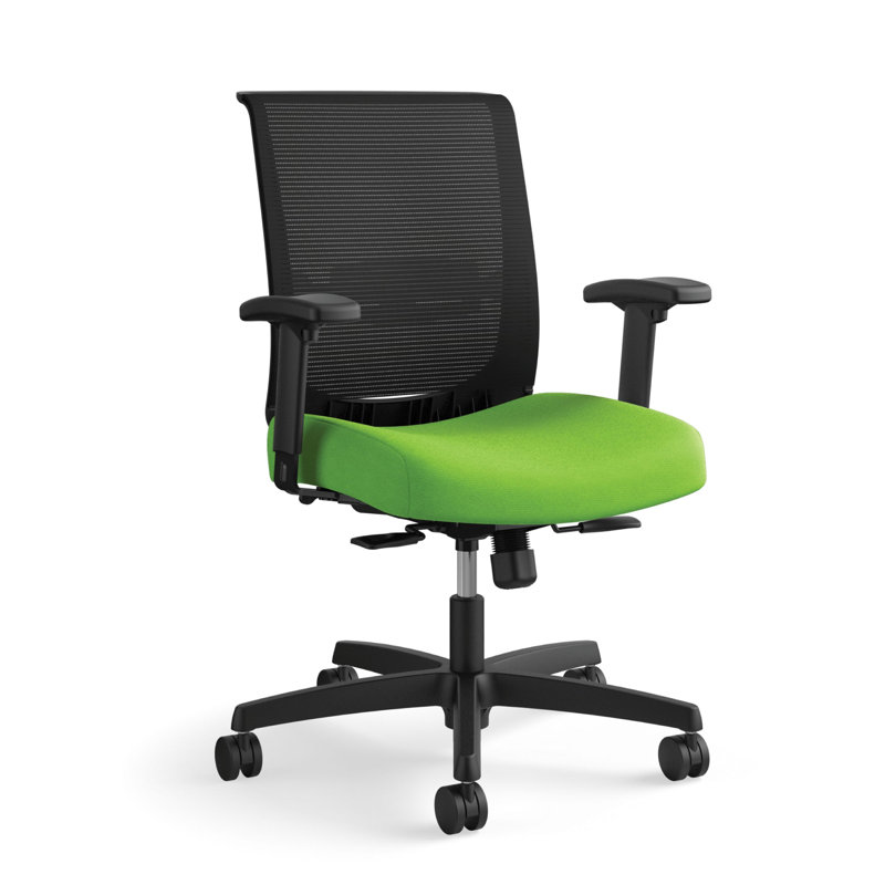 Convergence Mesh Ergonomic Task Chair, Black Frame, Pear, Fabric, Pear