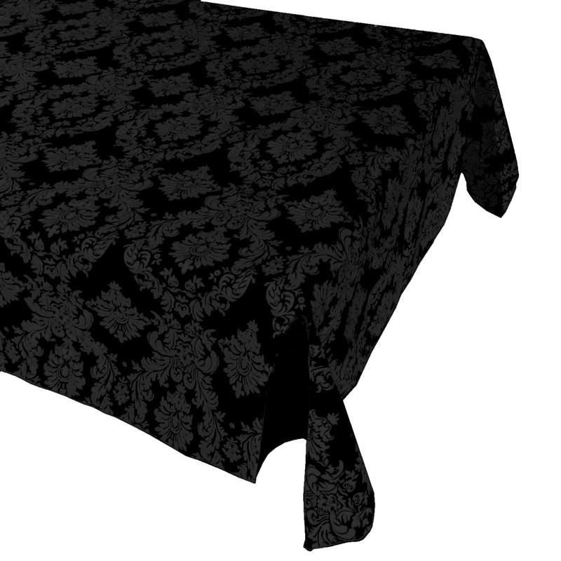 Damask Tablecloth, Black, 120" x 58"