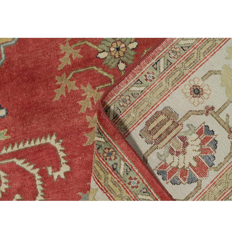 Tapis rouge / brun noué à la main