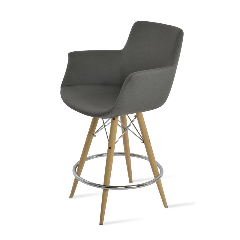 Tabouret de bar et de comptoir Bottega, Tabouret de bar (hauteur du siège 28,5 po), Blue-Black Boucle