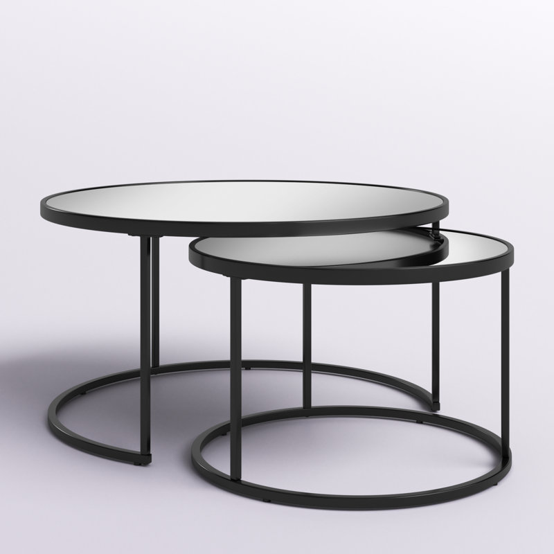 Isabelle Glass Top Nesting Coffee Table