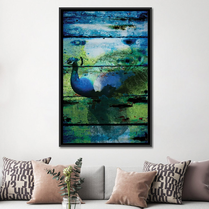 " Peacock I " by Irena Orlov, 60" H x 40" W x 1.5" D, Wrapped Canvas, No Mat