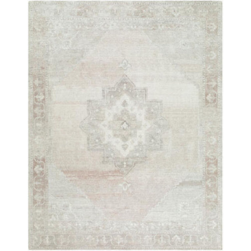 Thalen Handmade Rug, Rectangle 8'6" x 11'6", Pink/Gray/Ivory/ Taupe