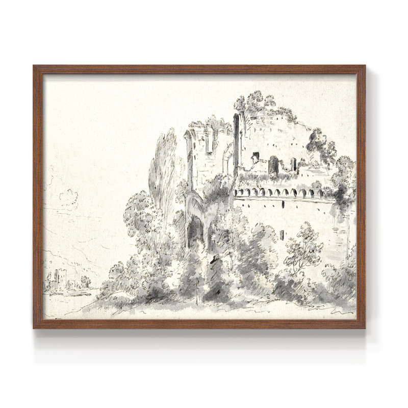 Paysages rétro-CCDCLCI - impression encadrée - réaménageable, H 11 po x l 14 po, Noyer