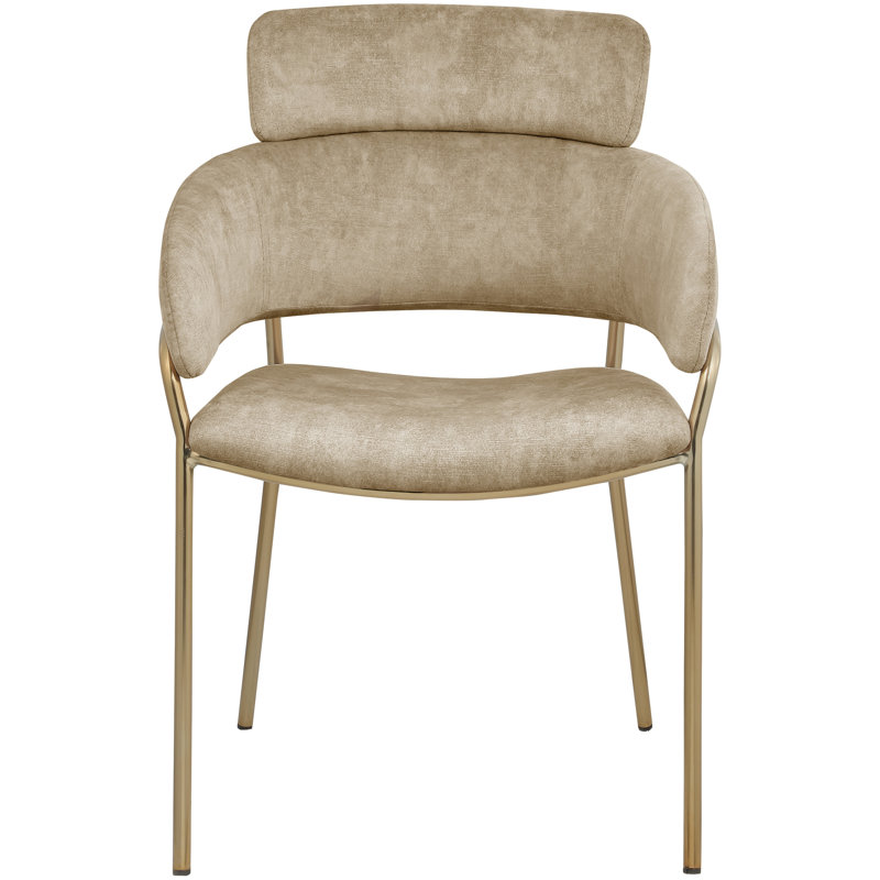 Kirshanpal Velvet Dining Chair, Beige Velvet