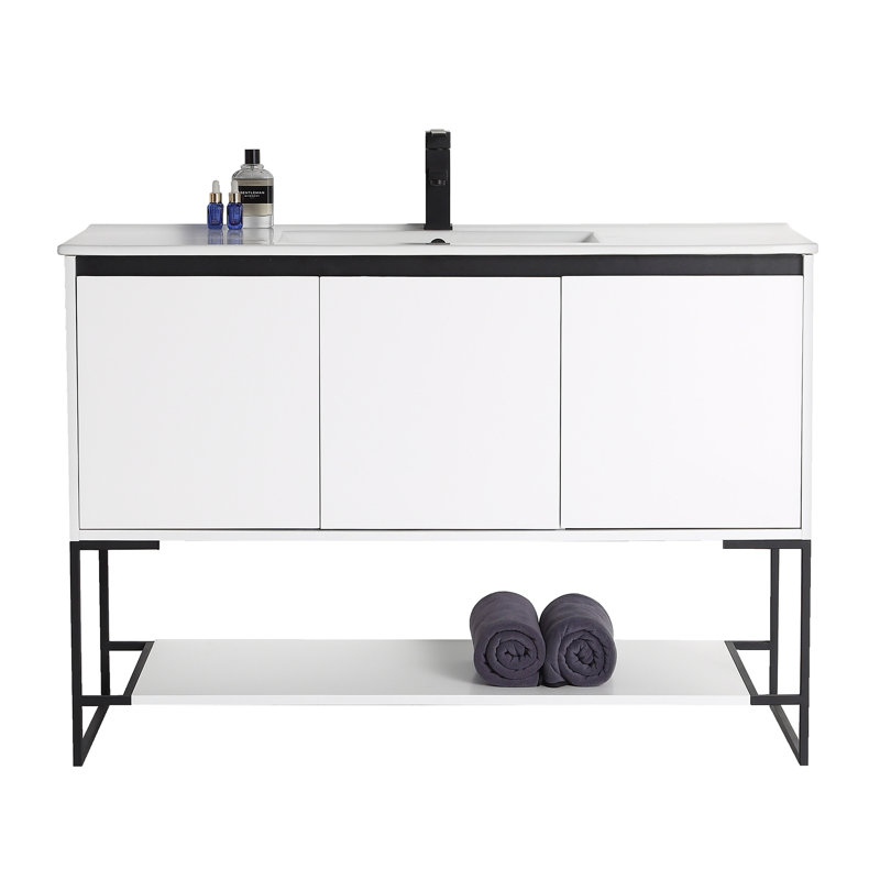 Ensemble de meuble-lavabo simple 48 po Carliana, Blanc