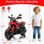 6V Kids Electric Ride On Motorcycle with Training Wheels, Max 30kg Capacity, 2-5Mph Speed, Music & LED Light for Ages 3-8, Red