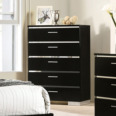 Coffre contemporain l 34,6 po, noir