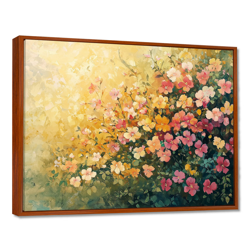 Summer Winldflowers Meadow Of Light - Fleurs sauvages, reproductions encadrées, H 12 po x l 20 po, Cadre flottant, Brun