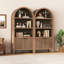 Bibliothèque arquée de 71 po de hauteur, bibliothèque à 5 niveaux avec portes et tablette ouverte-1640968595