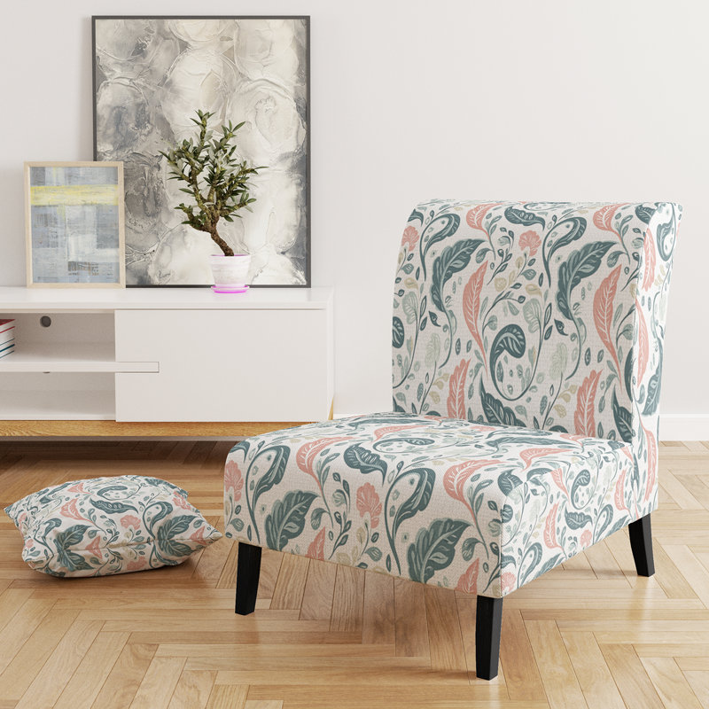 Fauteuil d'appoint Boho - Botanical Paisley Orange, Pantoufle sans accoudoirs