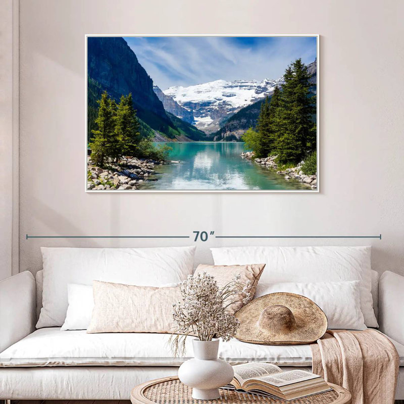 Splendide lac Louise, Cadre flottant blanc, 46 po x 31 po