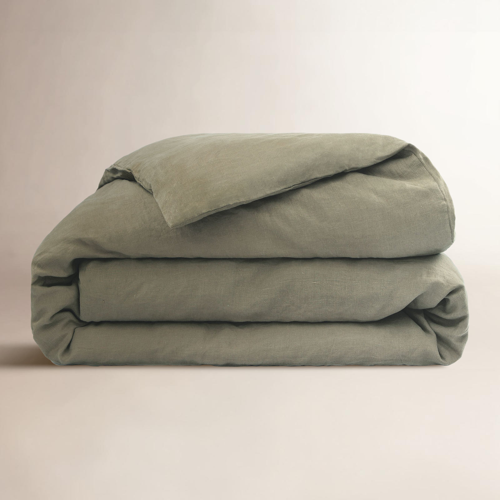 100% French Linen Duvet Cover, Moss, Twin Duvet Cover