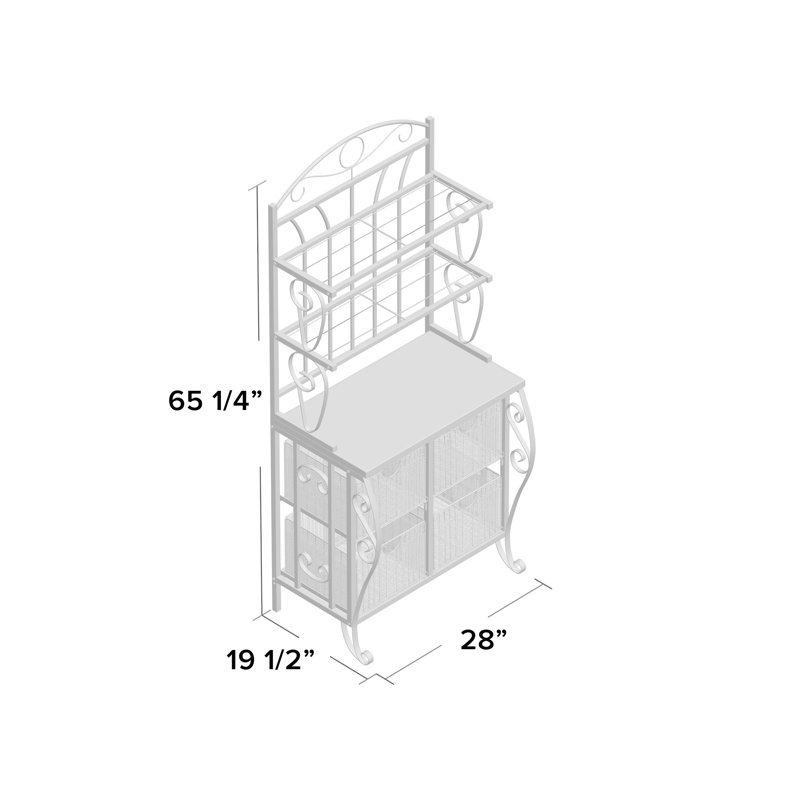 Lillianna 28'' Stainless Steel Standard Baker's Rack, Black/Brown