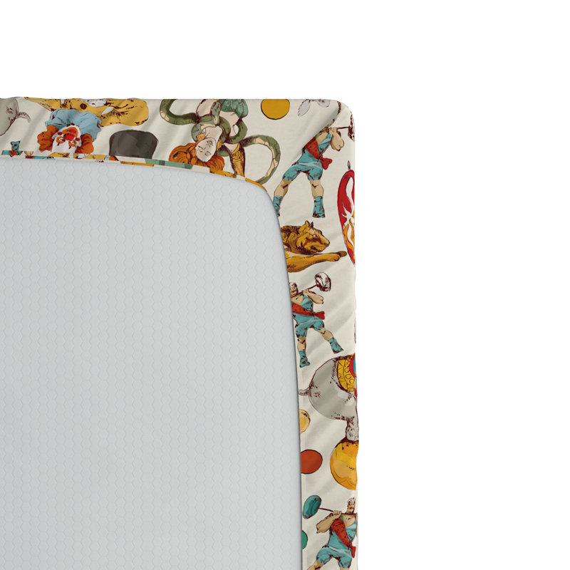 Microfiber Fitted Sheet, Twin Fitted Sheet, Green/Yellow Circus 2
