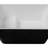 49" x 28" Square-Shape Acrylic Freestanding Soaking Hot Tub - Sit-In Design, Chrome Overflow & Drain, Glossy Black