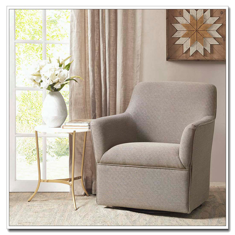 Fauteuil demi-tonneau pivotant et évasé, Gris