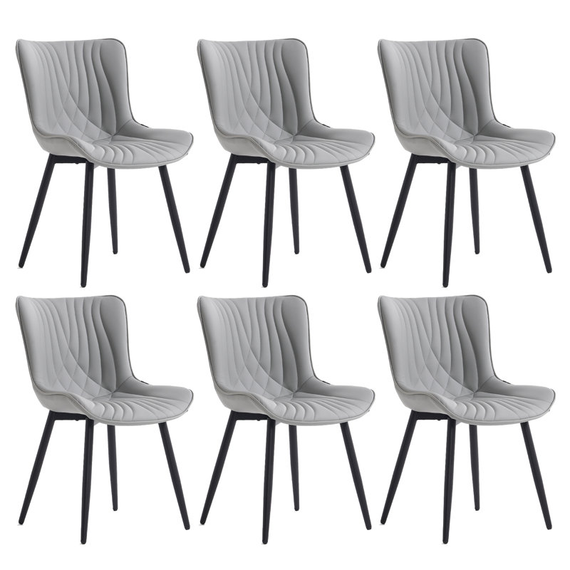 Comfortable Padded Dining Chairs with Back Easy Assembly Upholstered Side Chair, Accent Chairs for Kitchen, Dining Room, Grey