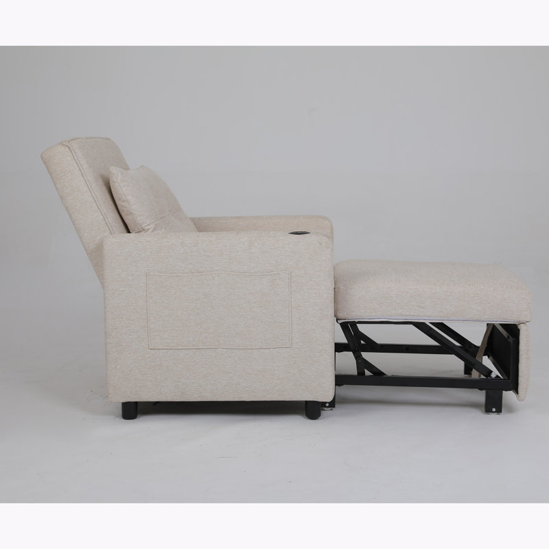 Fauteuil convertible convertible, Lin beige
