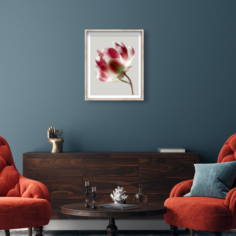 Crimson Core I Shadowbox Floral & Botanical Print by Oliver Gal, Black Frame, 16 x 20, 25.5"H x 31.5"W, Natural Oak Shadowbox
