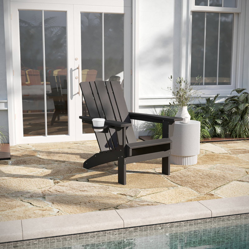 Collis Outdoor Adirondack Chair, Gray