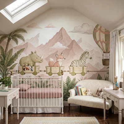 Papier peint montgolfière amovible