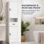 Armoire de salle de bain de 69 po de hauteur avec 2 portes de grange et un tiroir, unité de plancher étroite blanche avec tablettes réglables pour le salon, le vestibule et la cuisine