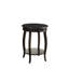Table d'appoint en finition noire, pieds ronds, 1 tiroir et rangement, pieds en bois, structure, assemblage facile, limite de poids de 60 lb, largeur de 18 po, profondeur, table de pieds à finition 24 po, composite solide ouvert