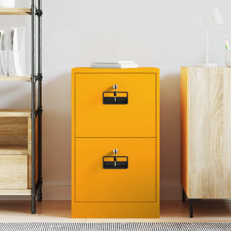 Storage Cabinet, Mustard Yellow