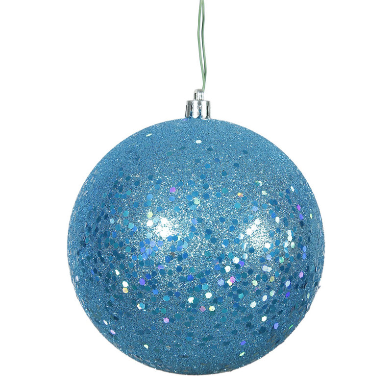 Décoration de boule décorative des Fêtes, H 4,75 po x l 4,75 po x P 4,75 po, Turquoise
