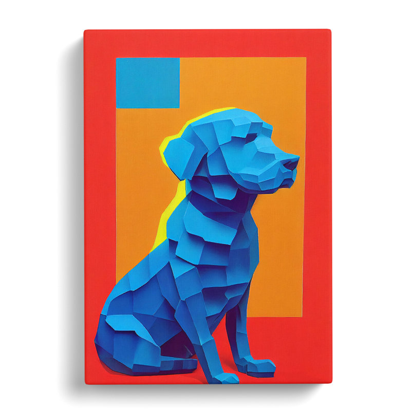 Sitting Dog No.2 Abstract - Wrapped Canvas, 50cm H x 35cm W x 3cm D