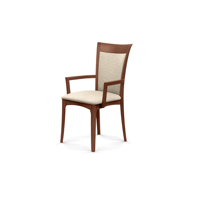 Morgan 19.25'' H Upholstered Armchair, Natural Walnut, Hemp Fabric