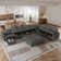 Tomario 14- Piece Upholstered L-Shaped Modular Sectional With Storage